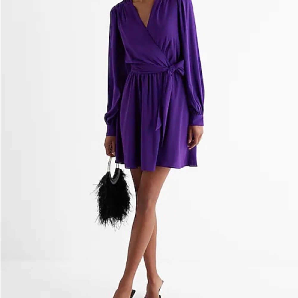 Express Purple Wrap Dress NWT